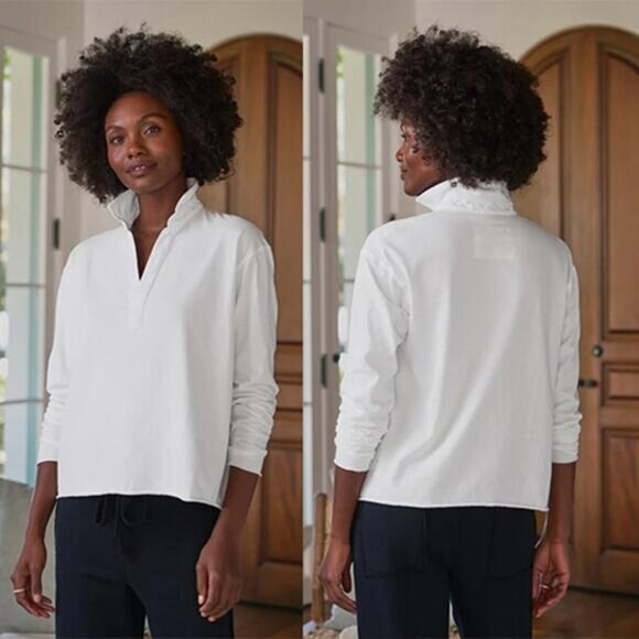 NEW Frank & Eileen Tee Lab Patrick Popover Raw Cut Henley Top White Size: Medium - Picture 1 of 7